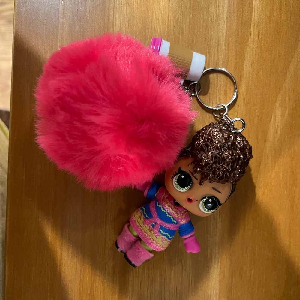 L.O.L. Surprise! Doll Keychain with Bright Pink Pom Pom